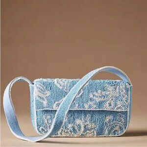 Fiona Beaded Bag Blue Floral